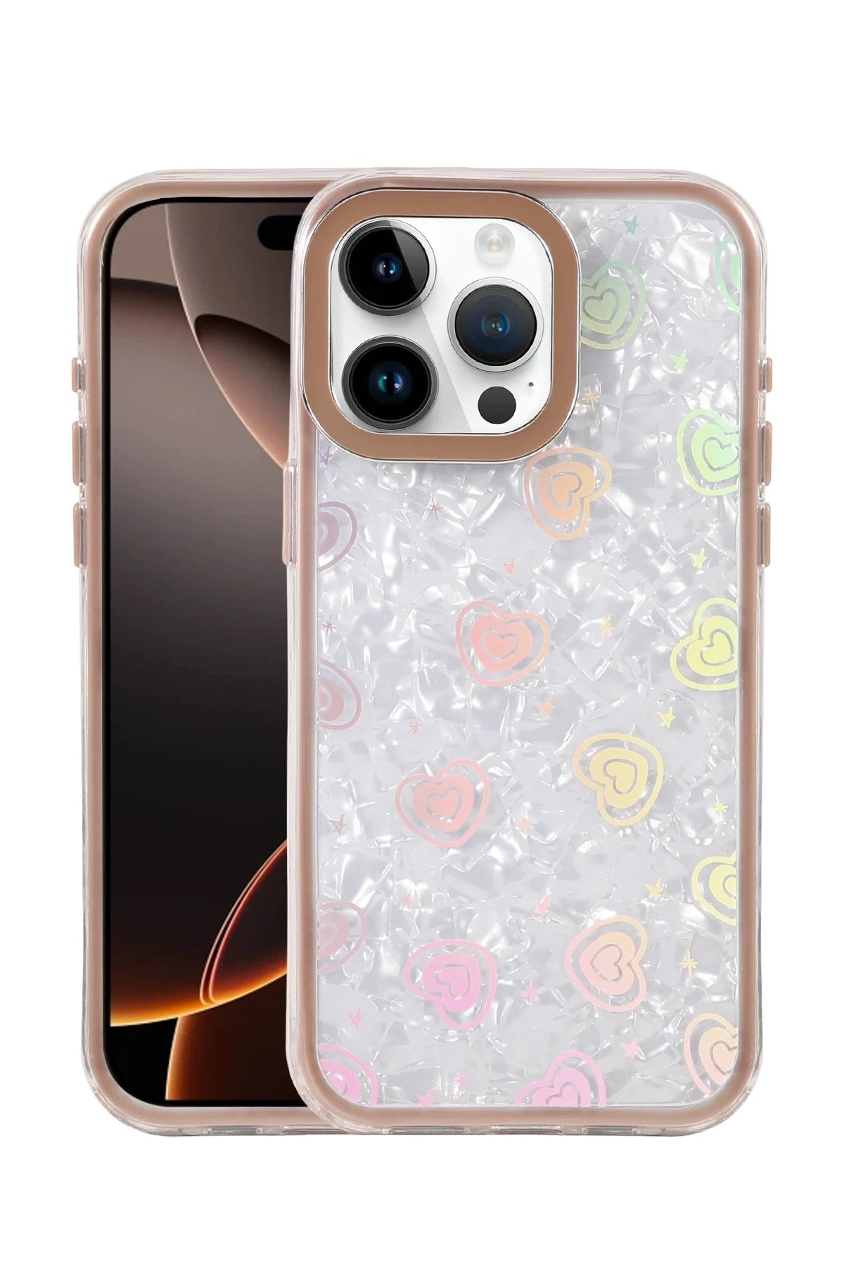 Mey İthalat® iPhone 14 Pro Max Lumi Desenli Kapak - Çöl Titanyum