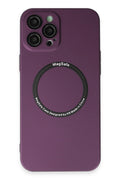 Mey İthalat® iPhone 12 Pro Kılıf Jack Magneticsafe Lens Silikon - Mürdüm