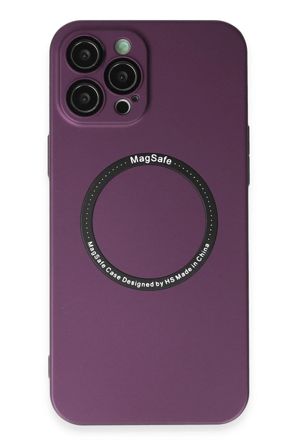 Mey İthalat® iPhone 12 Pro Kılıf Jack Magneticsafe Lens Silikon - Mürdüm