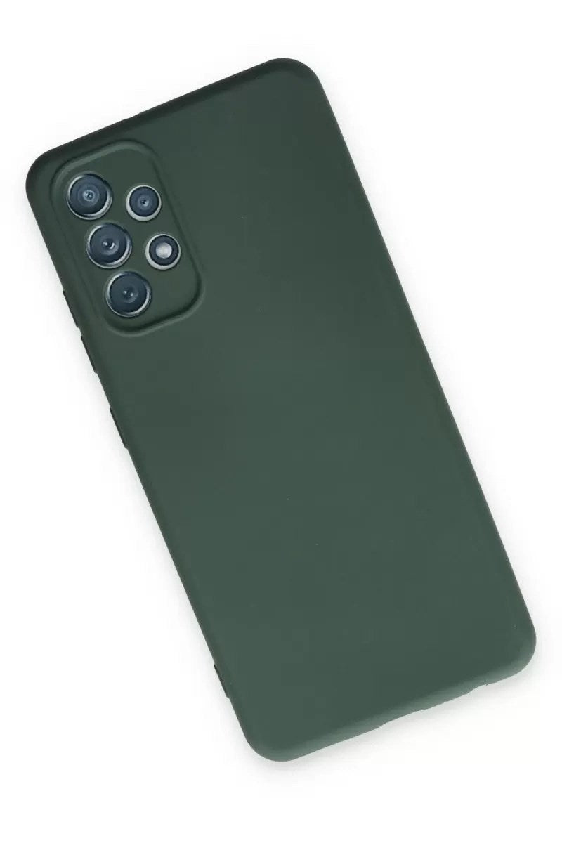 Mey İthalat® Samsung Galaxy A13 4G Kılıf Nano içi Kadife Silikon - Koyu Yeşil