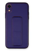 Mey İthalat® iPhone XR Kılıf Coco Deri Standlı Kapak - Mor