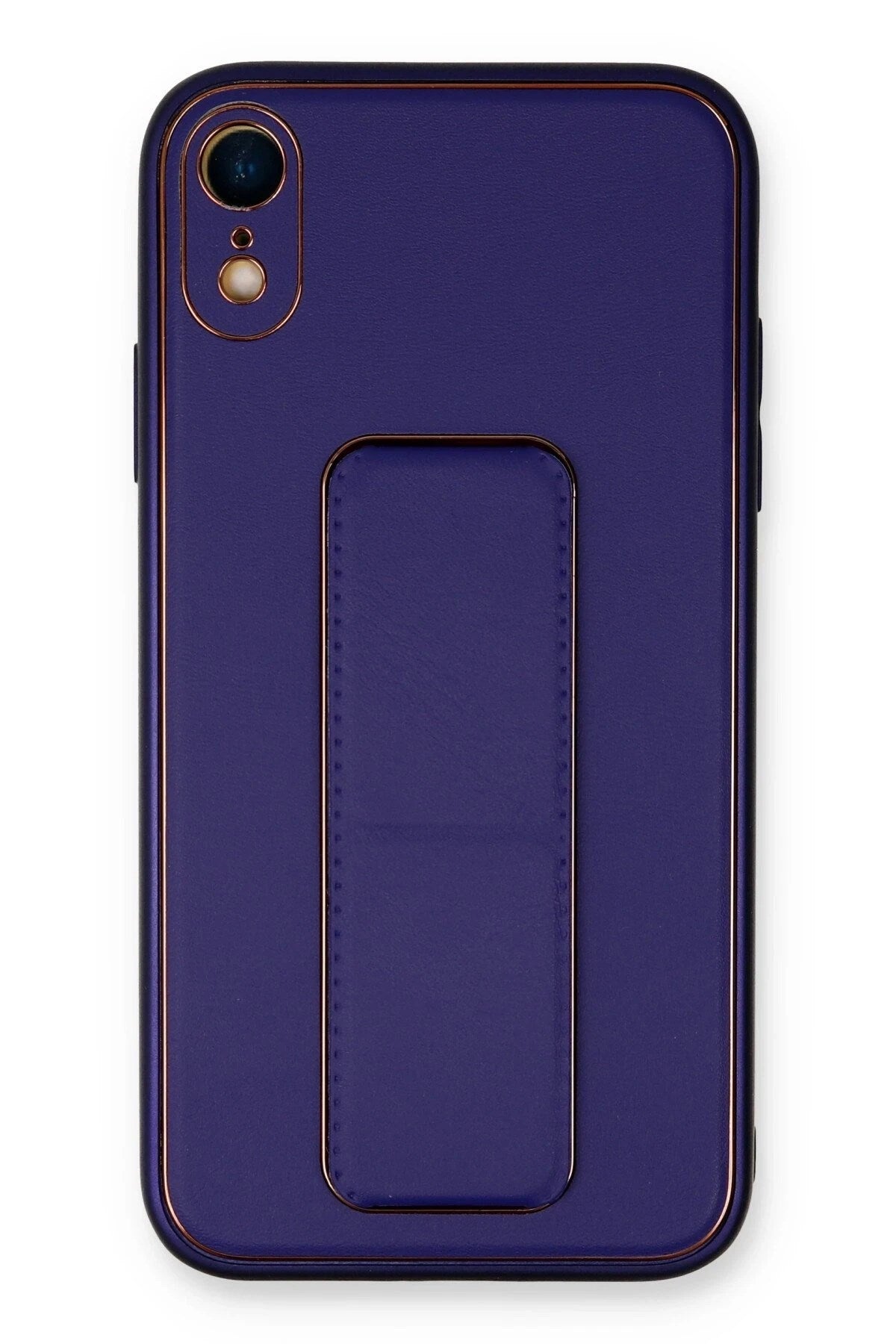 Mey İthalat® iPhone XR Kılıf Coco Deri Standlı Kapak - Mor