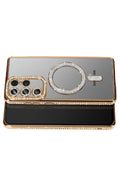 Mey İthalat® Samsung Galaxy S26 Ultra Joke Simli Magneticsafe Kılıf - Gold