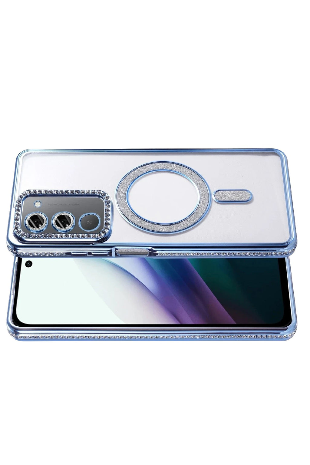 Mey İthalat® Redmi 15 4G Joke Simli Magneticsafe Kılıf - Mavi