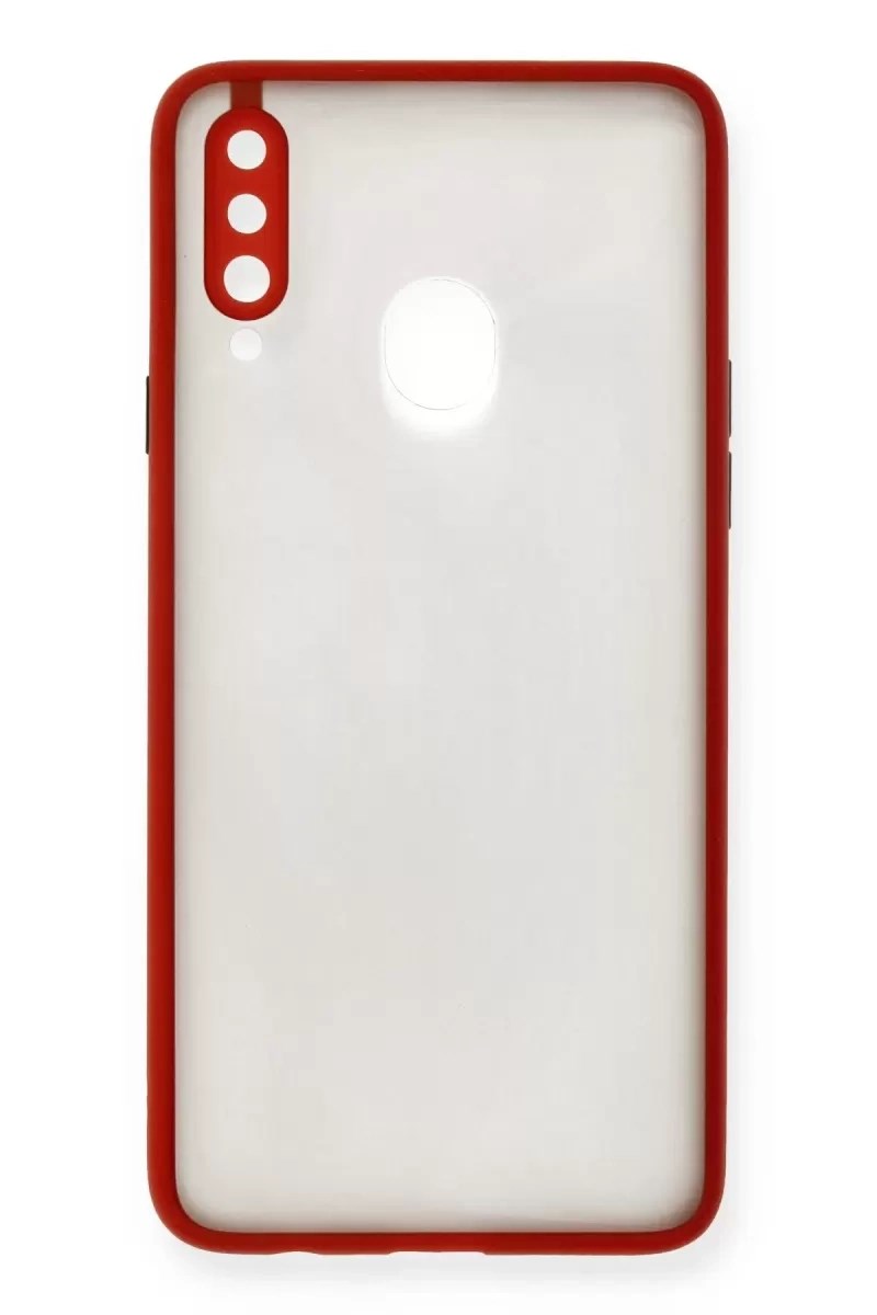 Mey İthalat® Samsung Galaxy A20S Kılıf Montreal Silikon Kapak - Kırmızı