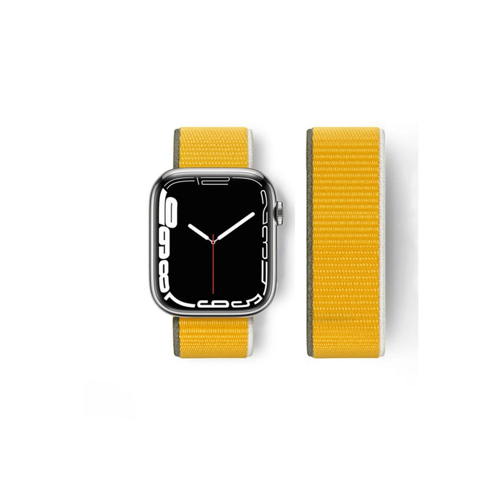 Mey İthalat® Watch 42mm Hasırlı Cırtcırtlı Kordon - Sarı