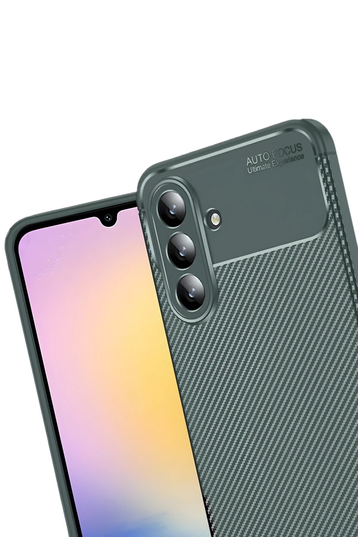 Mey İthalat® Samsung Galaxy S25 FE Auto Focus Karbon Kapak - Koyu Yeşil