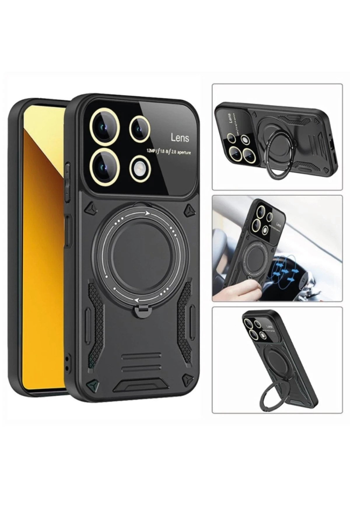 Mey İthalat® Samsung Galaxy A05 Kılıf Joy Lens Standlı Kapak - Lacivert