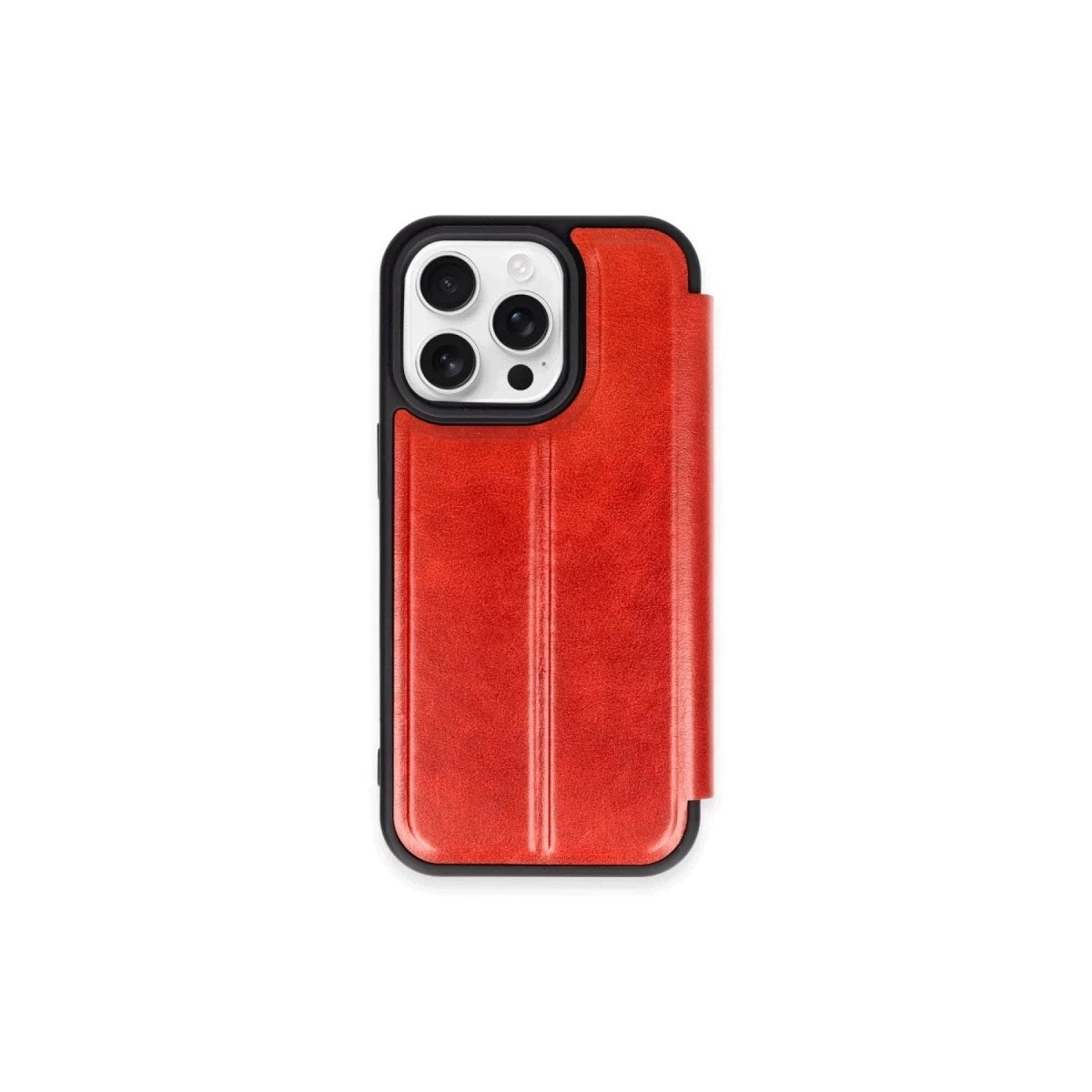 Mey İthalat® iPhone 15 Pro Max Kılıf Flip Cover - Kırmızı