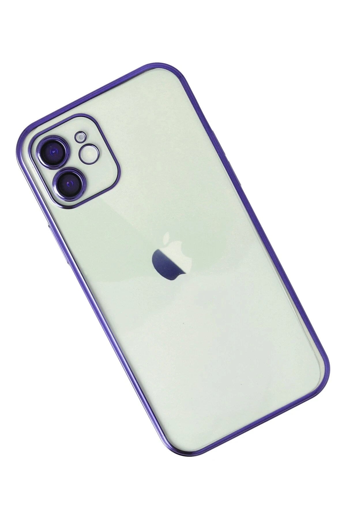 Mey İthalat® iPhone 12 Kılıf Lensli Silikon - Mor