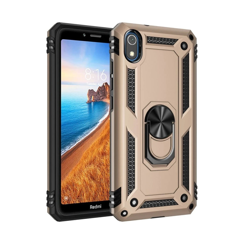Mey İthalat® Redmi 7A Kılıf Sofya Yüzüklü Silikon Kapak - Gold