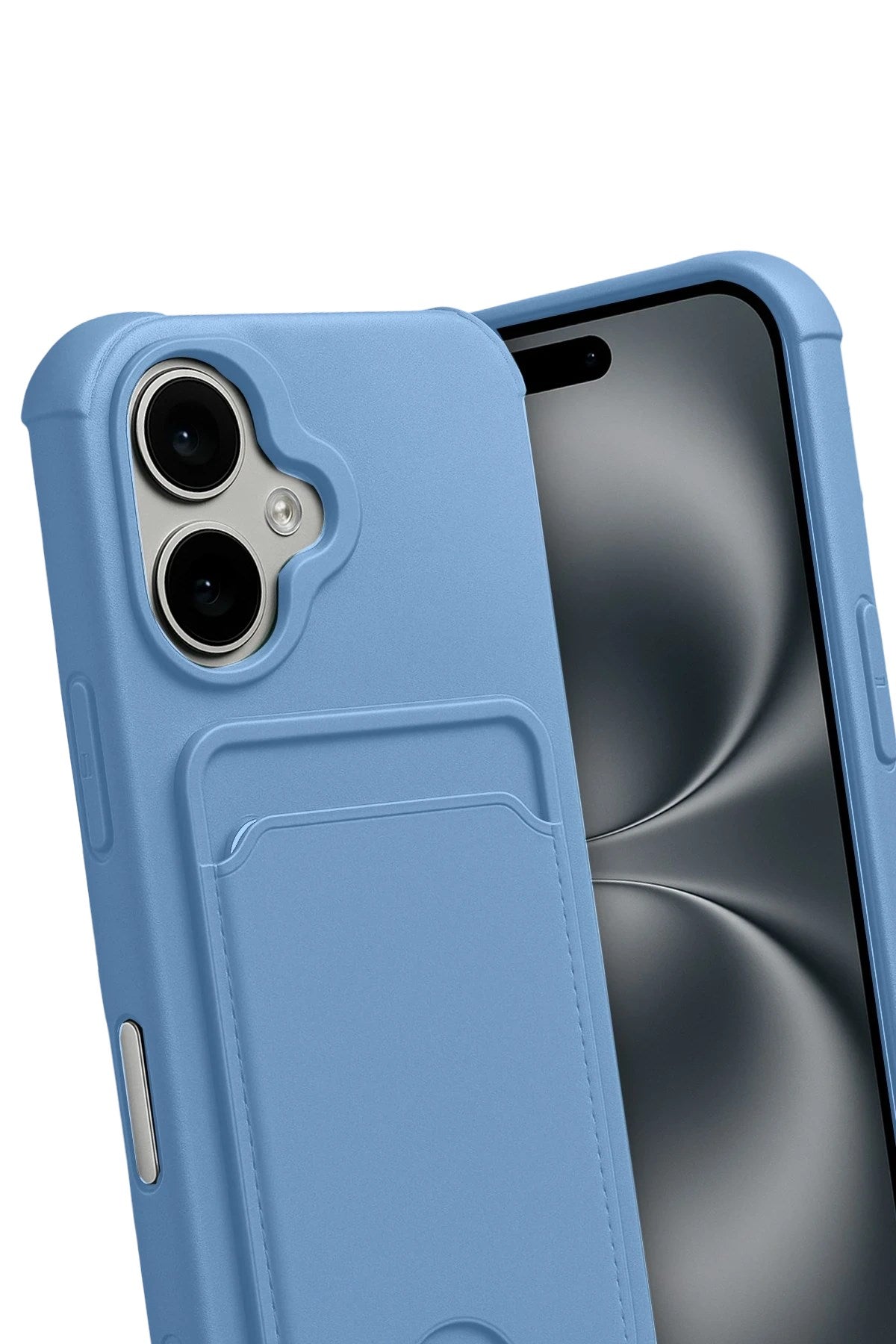 Mey İthalat® iPhone 17 Kelvin Kartvizitli Silikon - Mavi