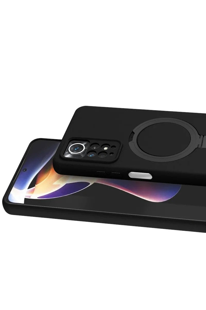 Mey İthalat® Redmi Note 12 Pro 4G Regal Magsafe Standlı Kapak - Siyah