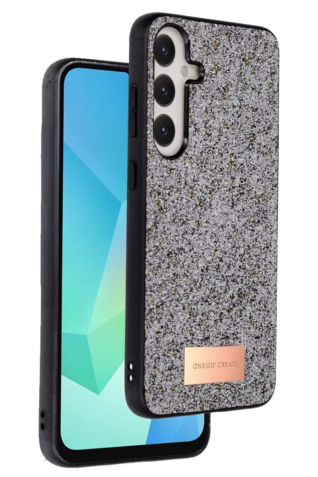 Mey İthalat® Samsung Galaxy A56 Bright Simli Kapak - Gümüş