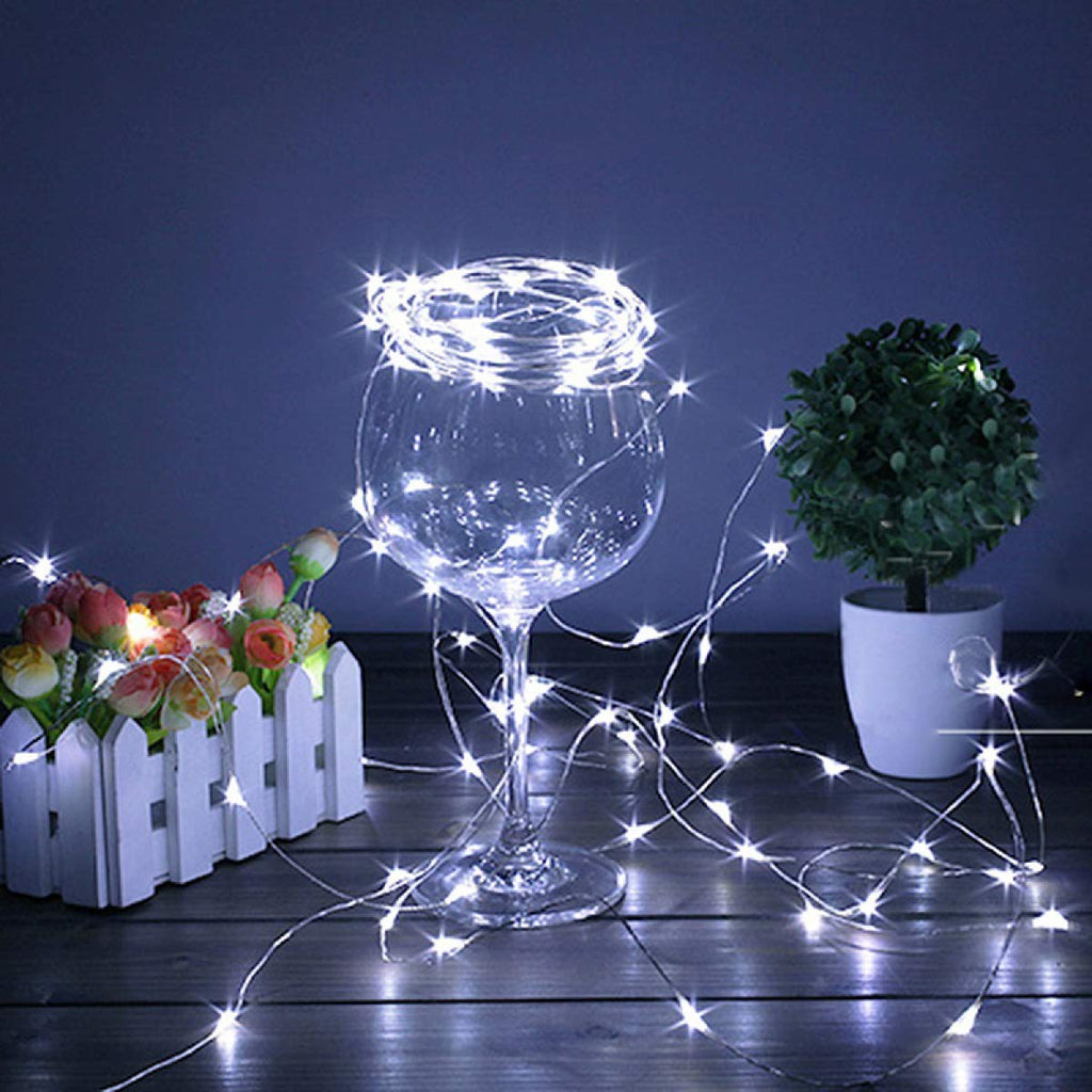 Pilli Dekoratif Peri Led Işık 10 Metre Beyaz Parti Aydınlatma