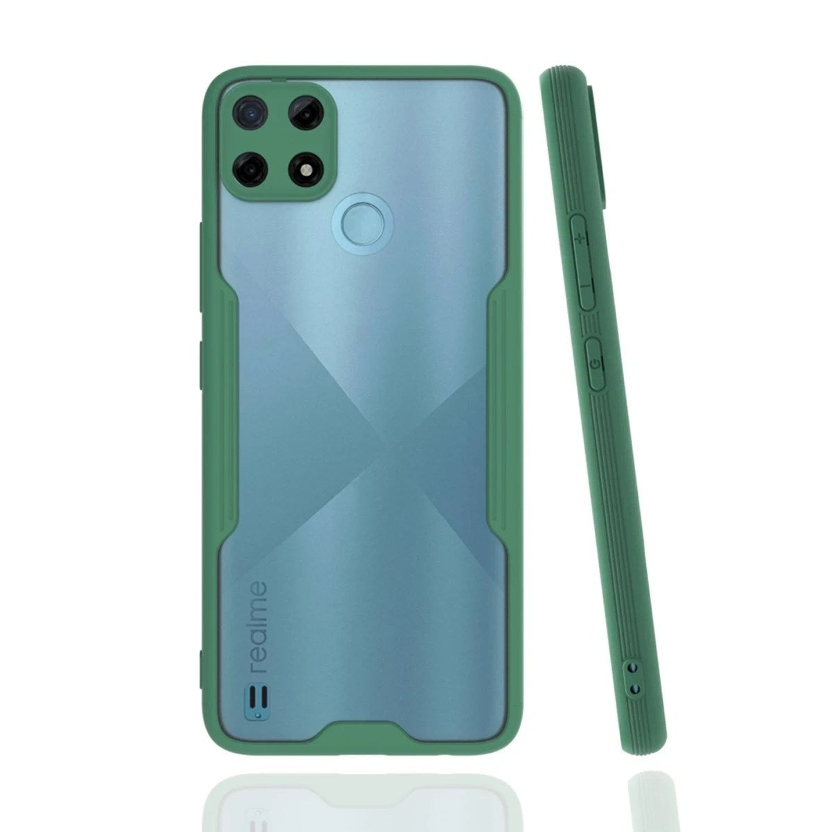 Mey İthalat® Realme C25Y Kılıf Platin Silikon - Yeşil