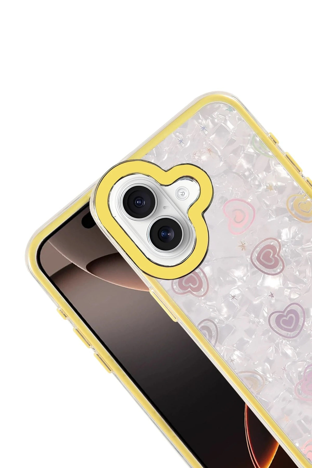 Mey İthalat® iPhone 16 Lumi Desenli Kapak - Sarı