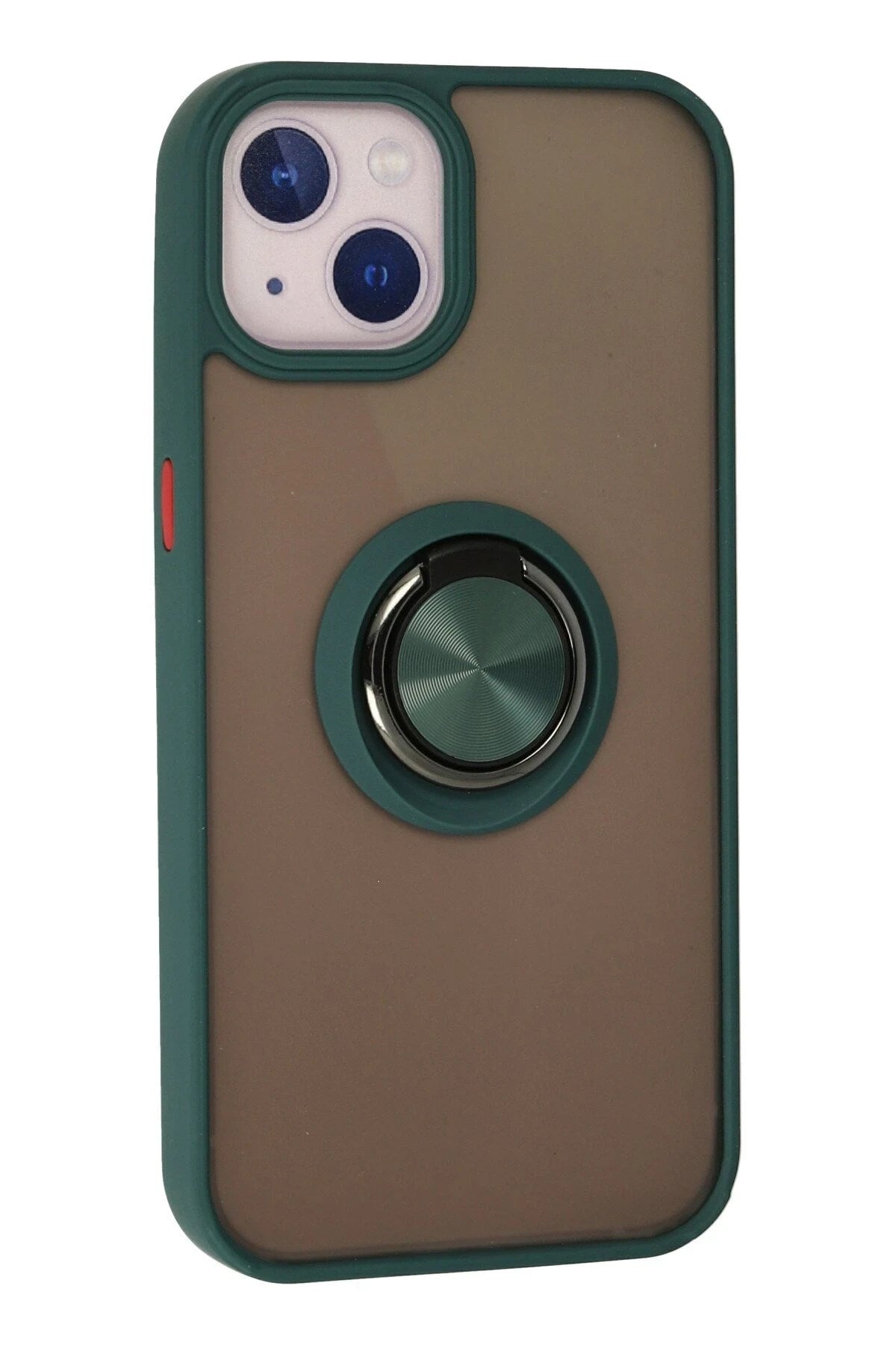 Mey İthalat® iPhone 13 Kılıf Montreal Yüzüklü Silikon Kapak - Yeşil