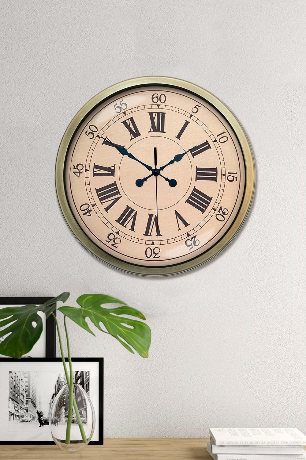 Nostalji Stil 40 Cm Metal Eskitme Duvar Saati