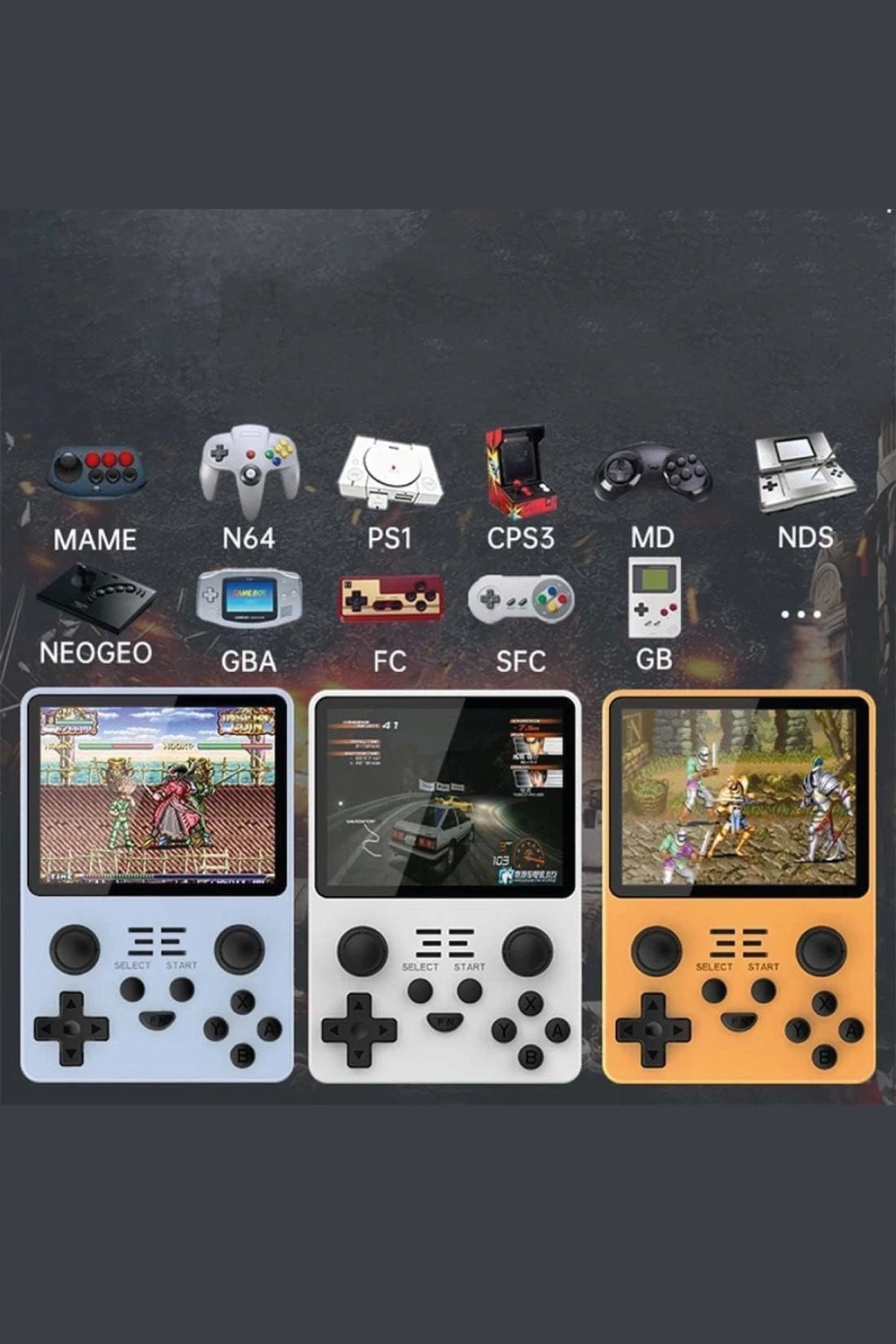 Mey İthalat® POWKIDDY RGB20S 64GB Retro Gamepad - Beyaz
