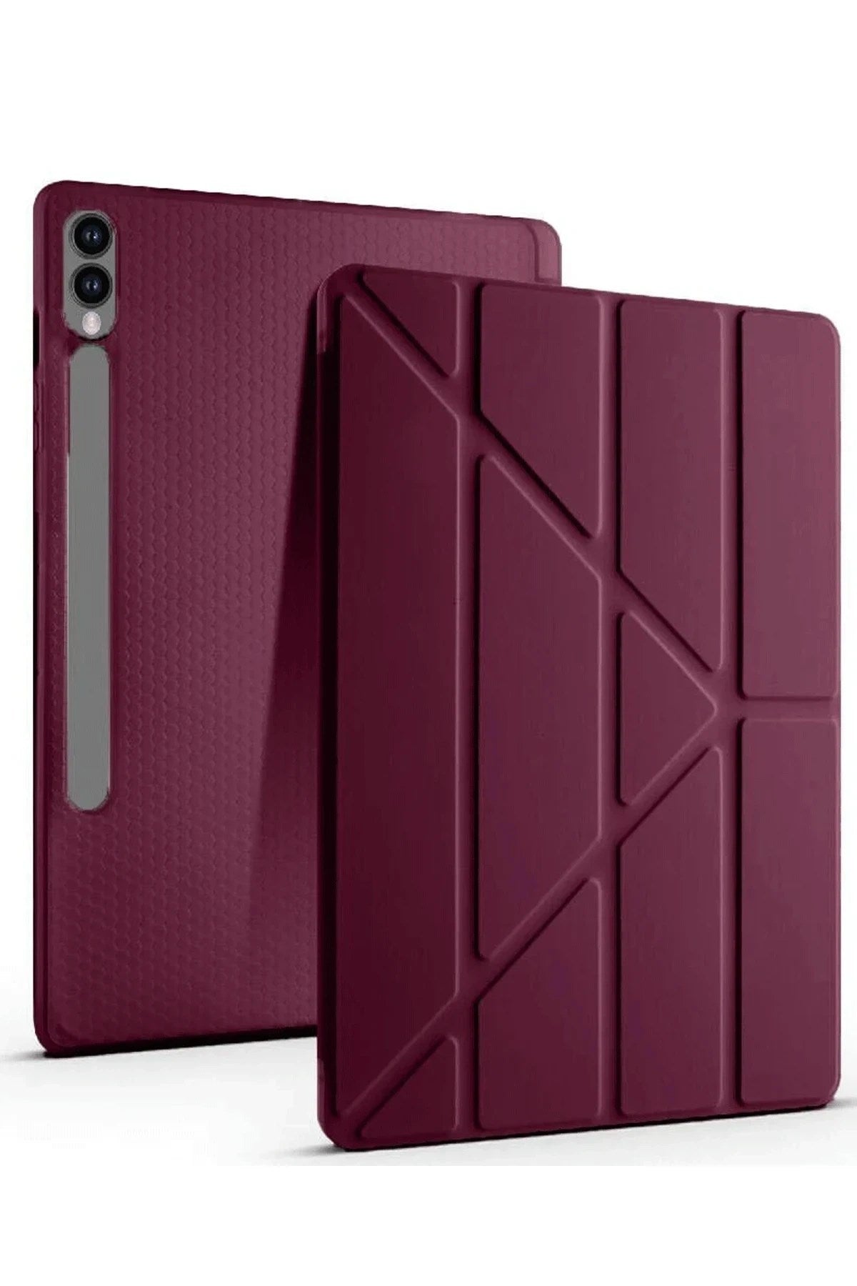 Mey İthalat® Samsung Galaxy X610 Tab S9 FE Plus 12.4 Kılıf Kalemlikli Mars Tablet Kılıfı - Mürdüm