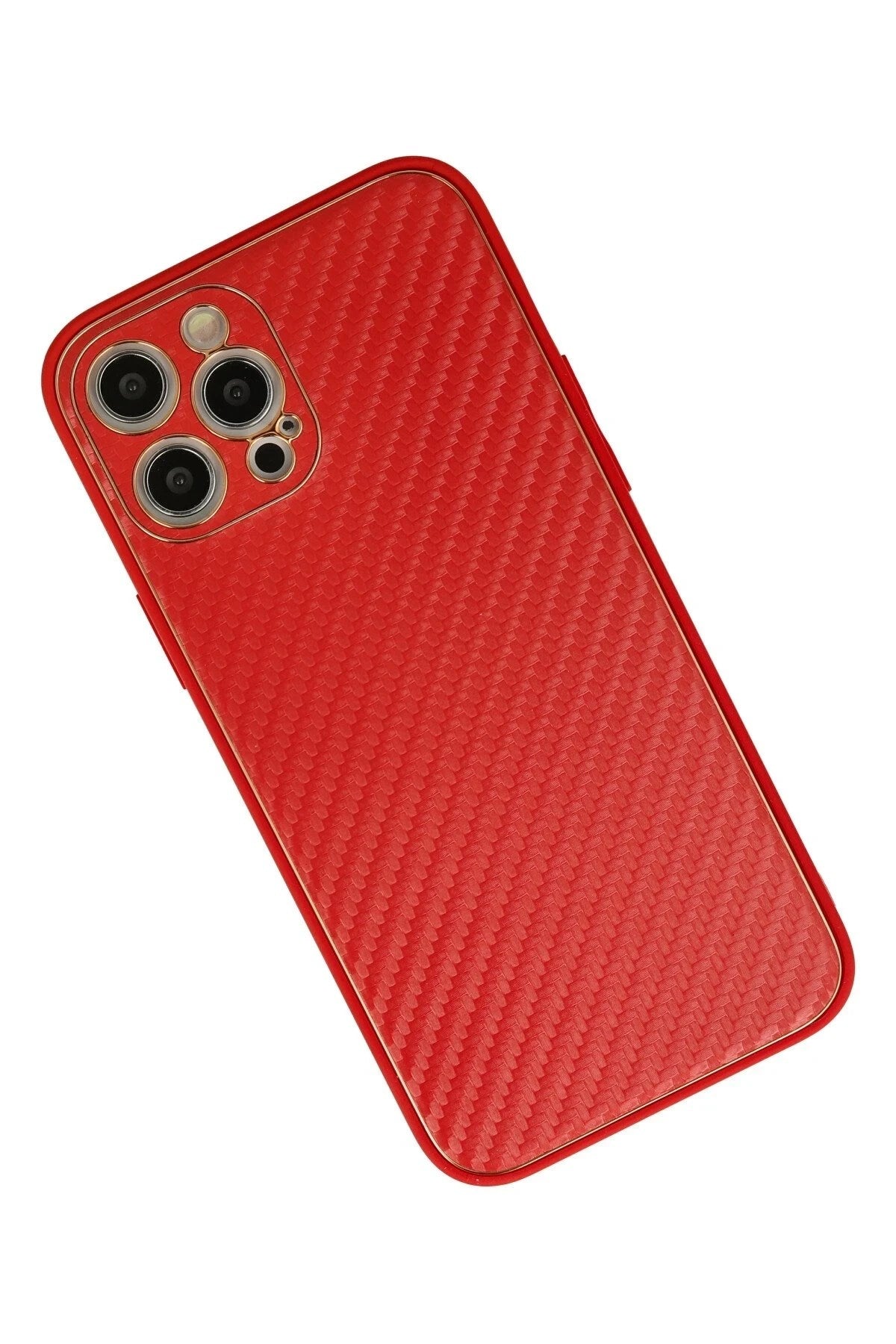 Mey İthalat® iPhone 12 Pro Kılıf Coco Karbon Silikon - Kırmızı