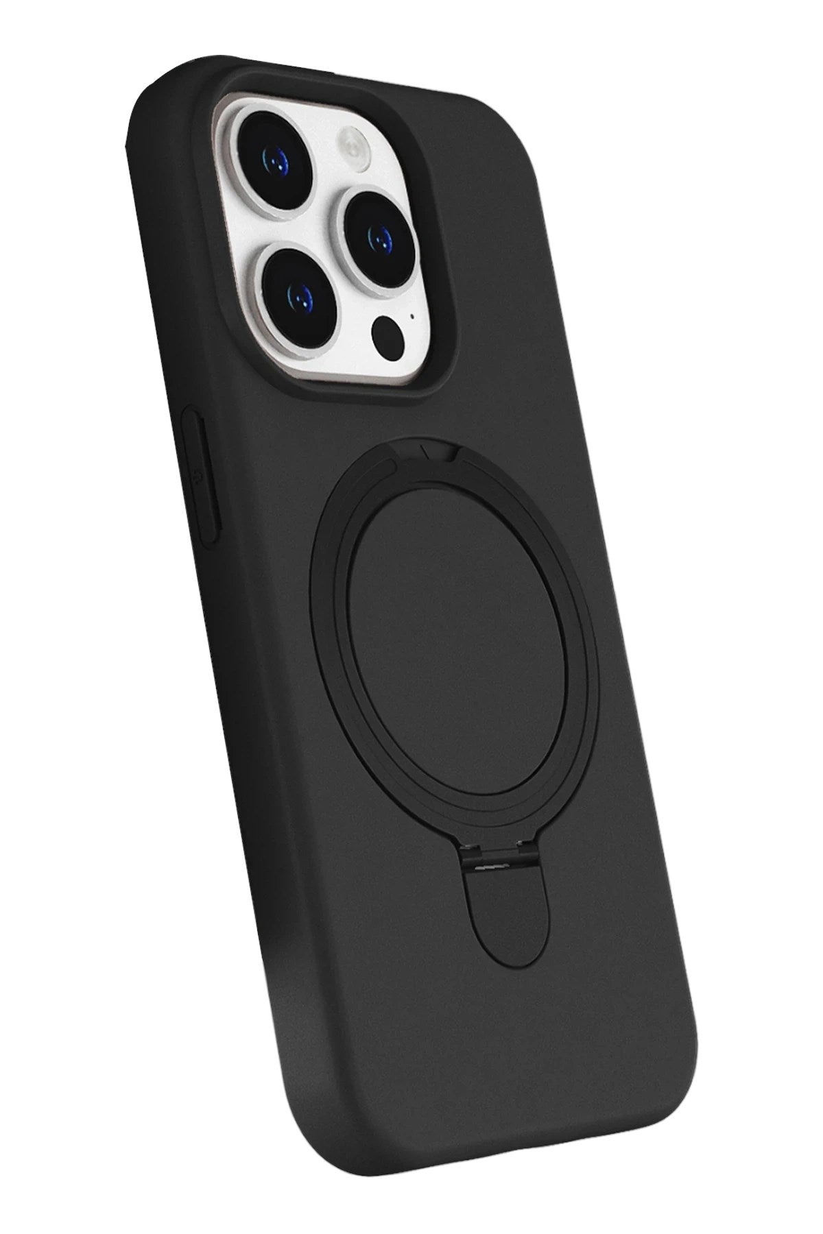 Mey İthalat® iPhone 15 Pro Max Regal Magsafe Standlı Kapak - Siyah