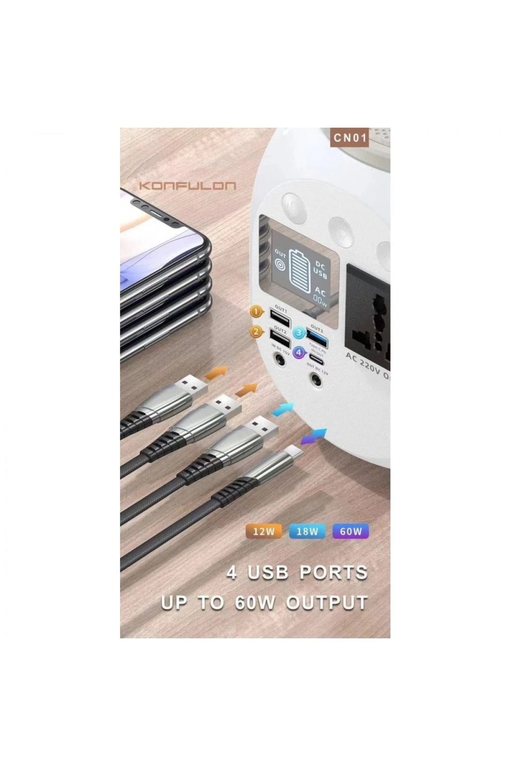 Mey İthalat® CN01 Powerbank 45.000 mAh Kamp Şarj PD - Beyaz