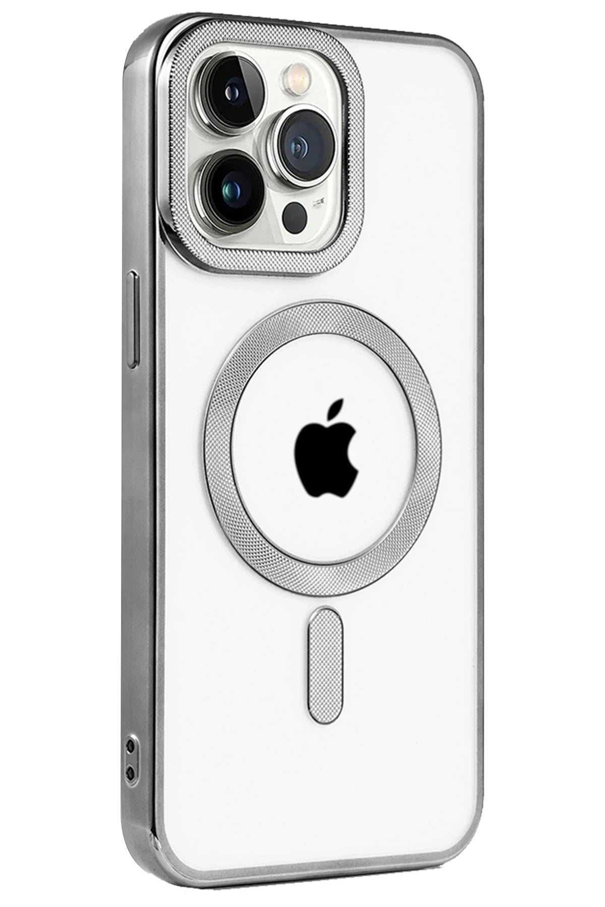 Mey İthalat® iPhone 15 Pro Max Kılıf Kronos Magsafe Kapak - Titanyum Gri