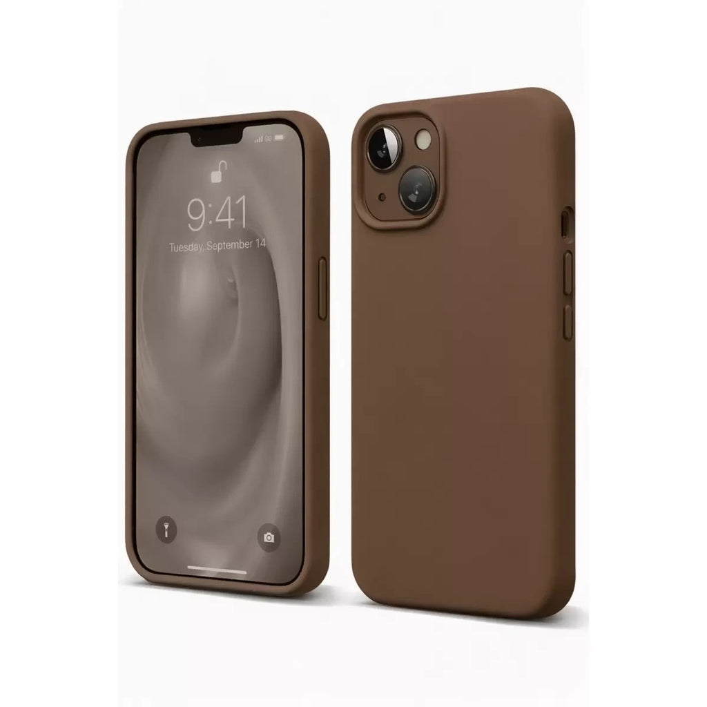 Mey İthalat® iPhone 14 Kılıf First Silikon - Kahverengi