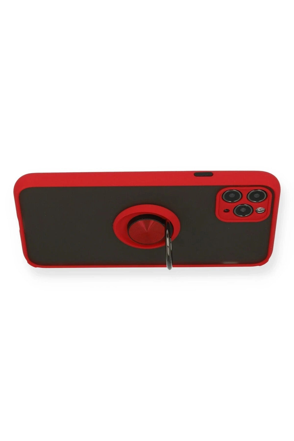 Mey İthalat® iPhone 11 Pro Kılıf Montreal Yüzüklü Silikon Kapak - Kırmızı