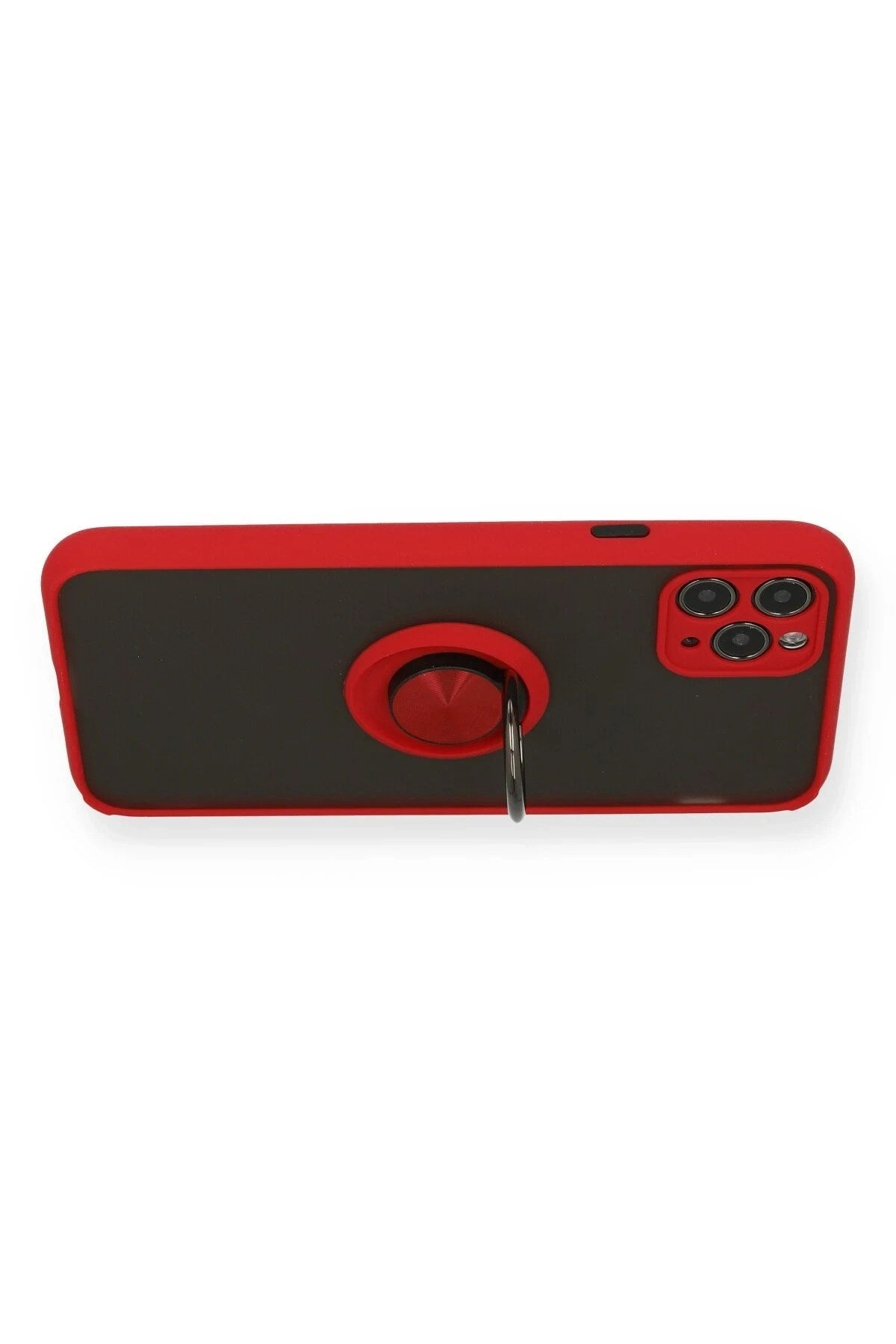 Mey İthalat® iPhone 11 Pro Kılıf Montreal Yüzüklü Silikon Kapak - Kırmızı