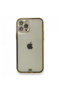 Mey İthalat® iPhone 12 Pro Kılıf Liva Taşlı Silikon - Siyah