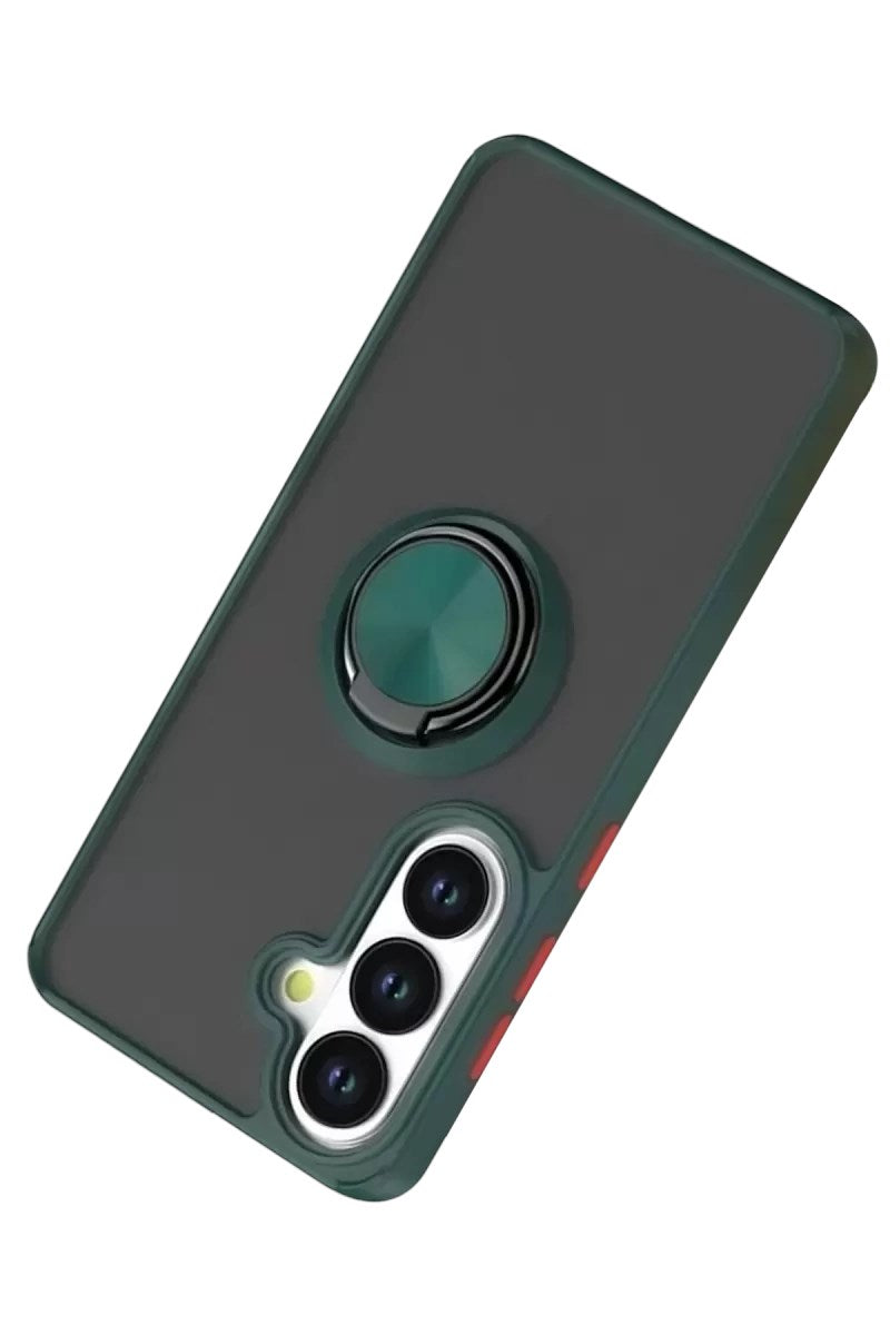 Mey İthalat® Samsung Galaxy S26 Montreal Yüzüklü Silikon Kapak - Yeşil