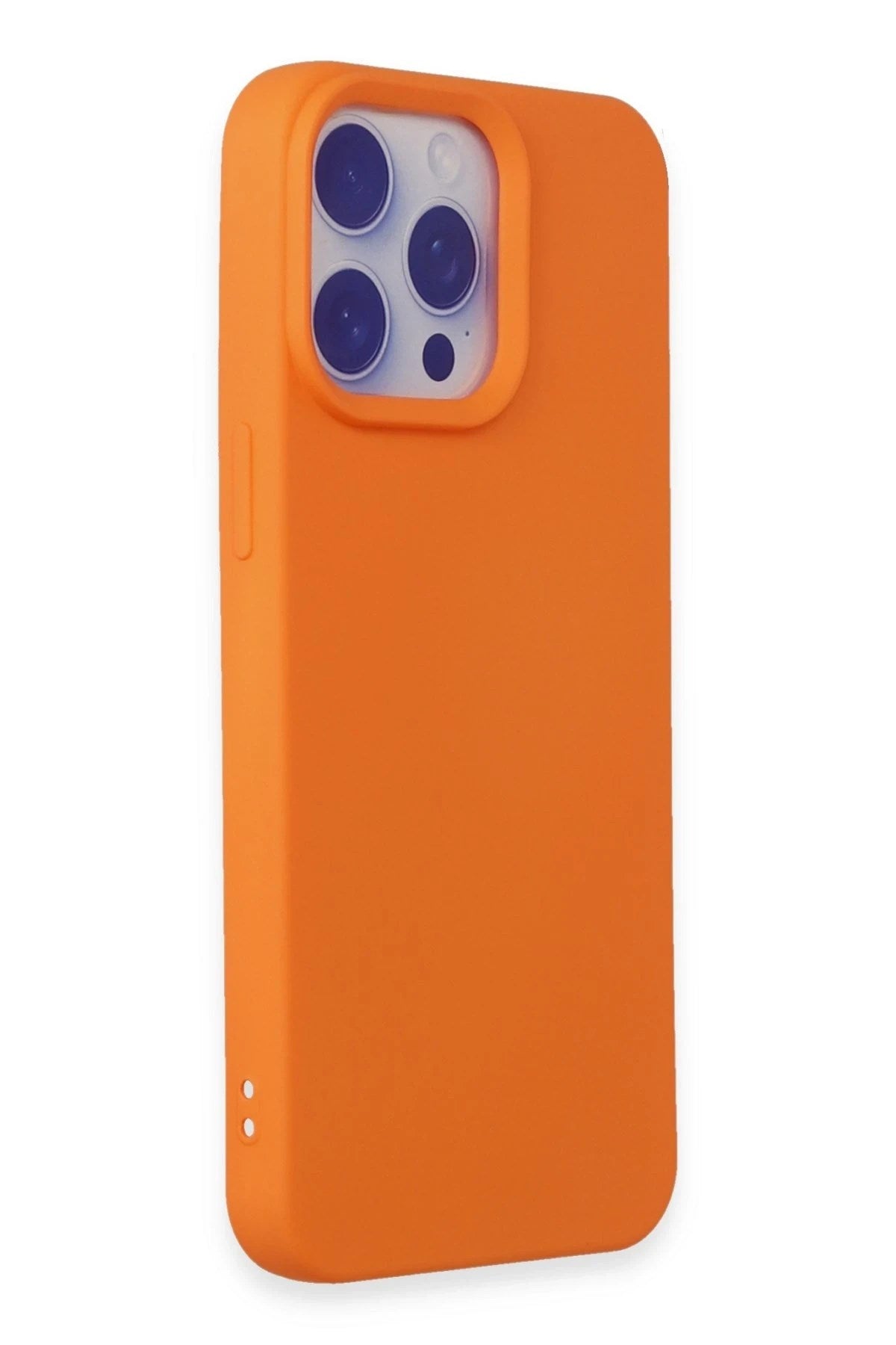 Mey İthalat® iPhone 15 Pro Max Kılıf Nano içi Kadife Silikon - Turuncu