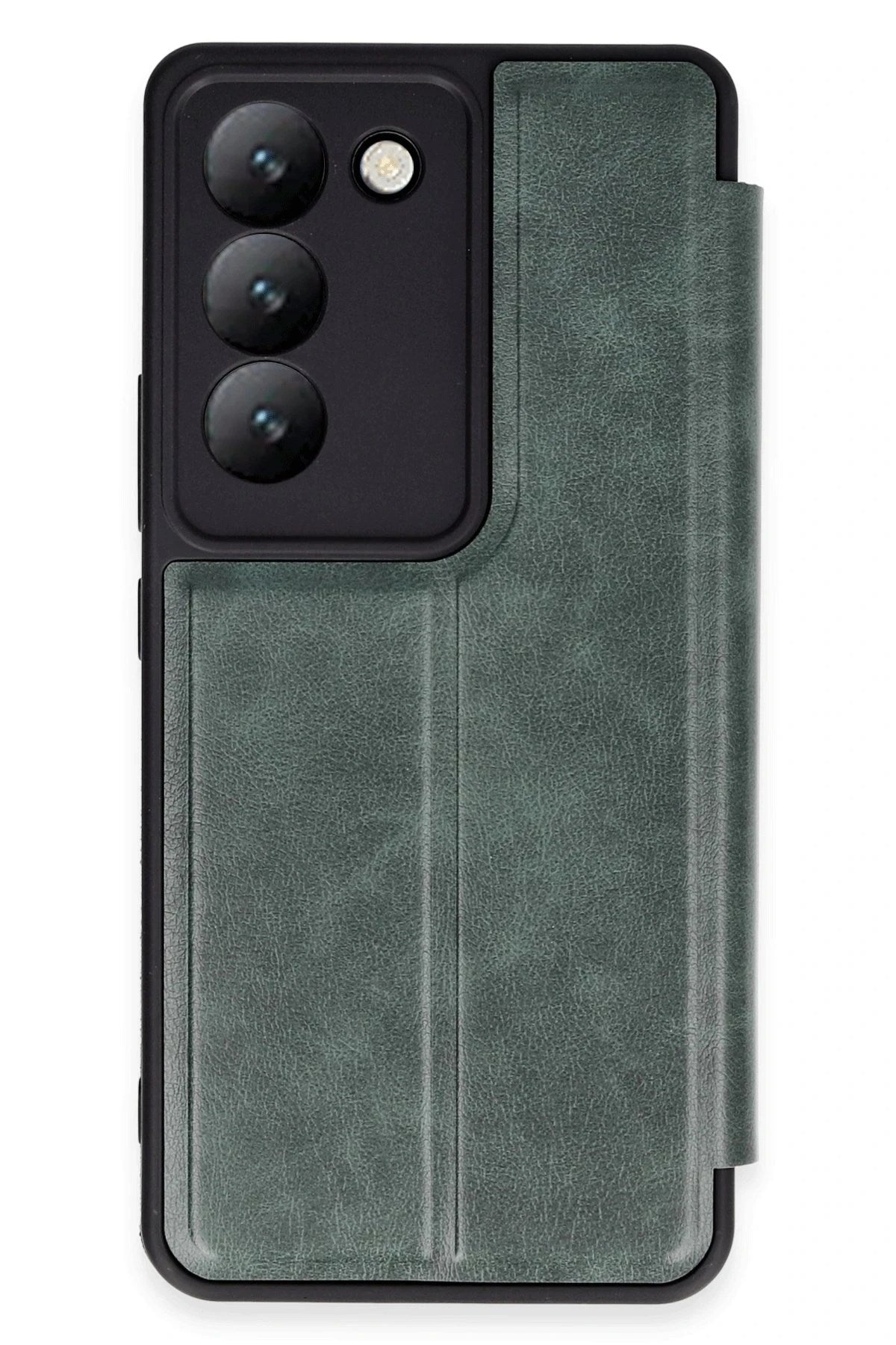 Mey İthalat® Vivo V30 Lite 4G Kılıf Flip Cover - Koyu Yeşil