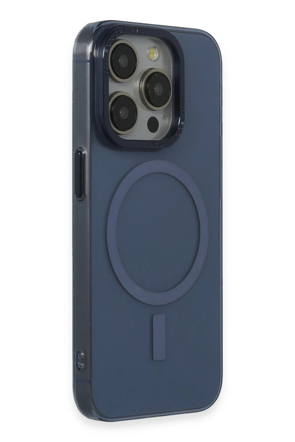 Mey İthalat® iPhone 15 Pro Kılıf Anka PC Magneticsafe Sert Metal Kapak - Lacivert