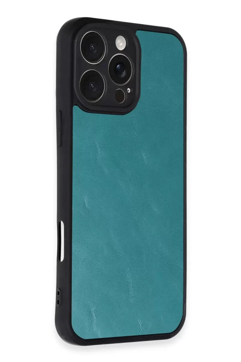 Mey İthalat® iPhone 16 Pro Max Kılıf Aras Deri Kapak - Açık Yeşil