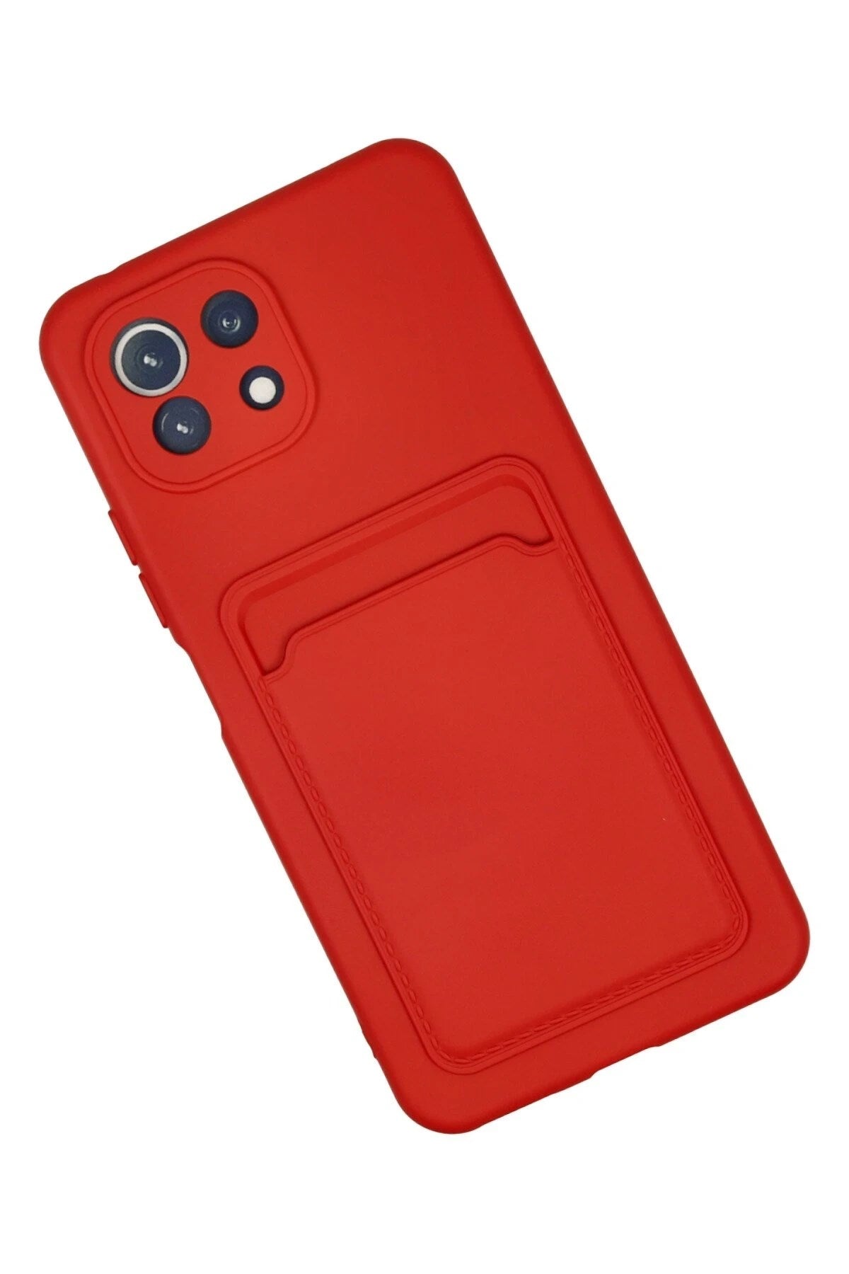 Mey İthalat® Mi 11 Kılıf Kelvin Kartvizitli Silikon - Kırmızı