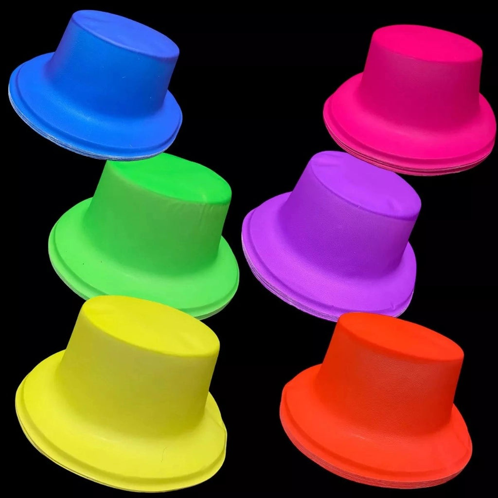 Mey İthalat® Neon Partisi Pembe Renk Plastik Fötr Şapka