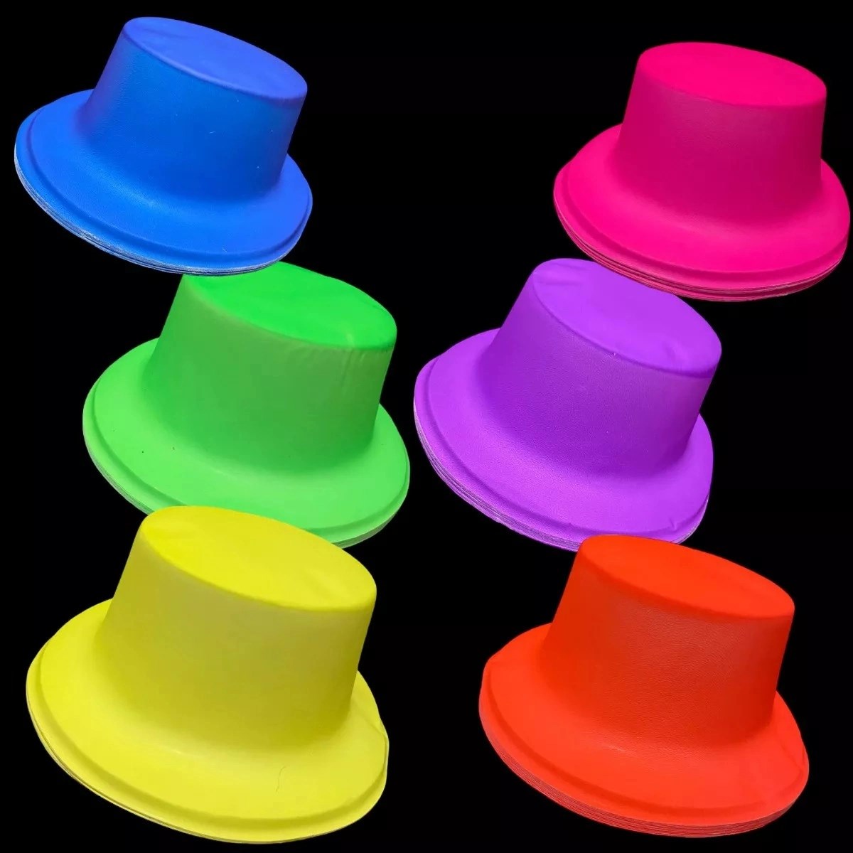 Mey İthalat® Neon Partisi Pembe Renk Plastik Fötr Şapka