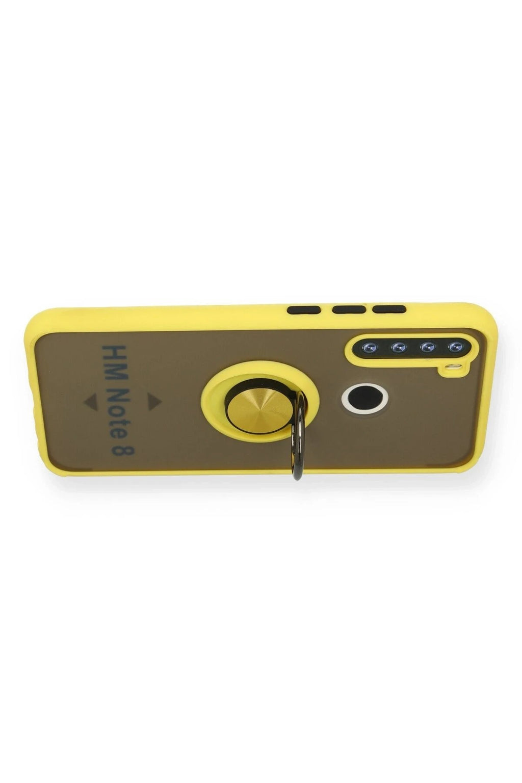 Mey İthalat® Redmi Note 8 Kılıf Montreal Yüzüklü Silikon Kapak - Sarı