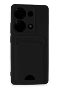 Mey İthalat® Redmi Note 13 Pro 4G Kılıf Kelvin Kartvizitli Silikon - Siyah