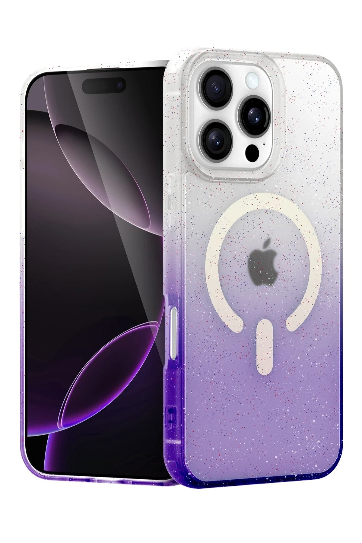 Mey İthalat® iPhone 16 Pro Pummel Shiny Magsafe Kapak - Mor