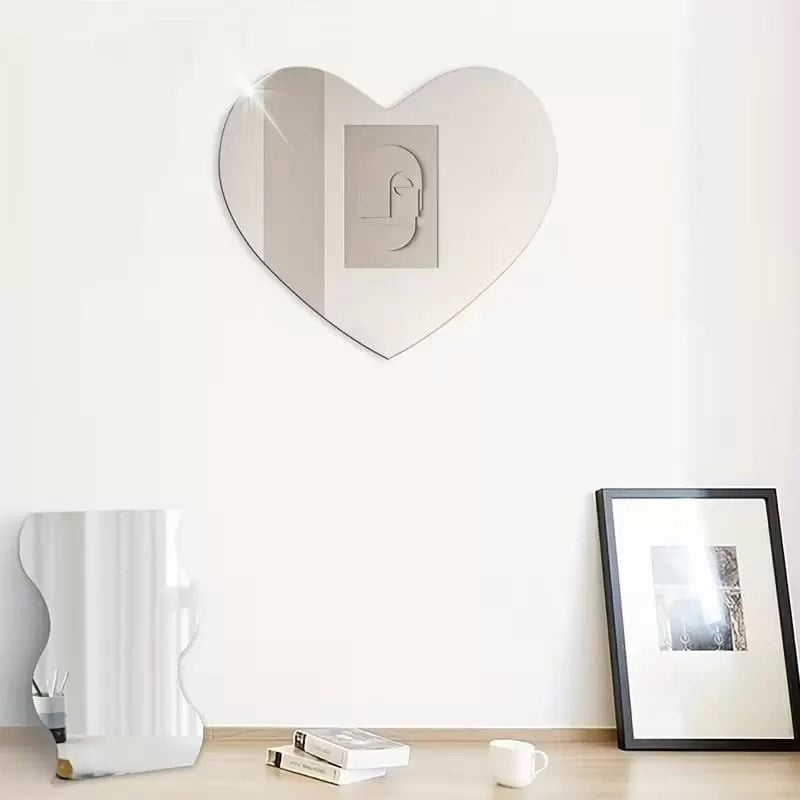 Mey İthalat® 30x30 cm Kırılmaz Pleksi Dekoratif Duvar Aynası - Modern Organik Form 1. Sınıf Akrilik Ayna