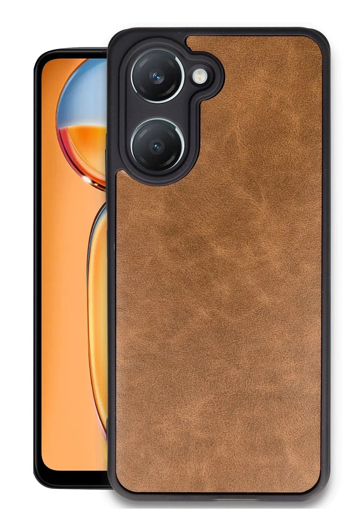 Mey İthalat® Vivo Y18 Kılıf Aras Deri Kapak - Taba