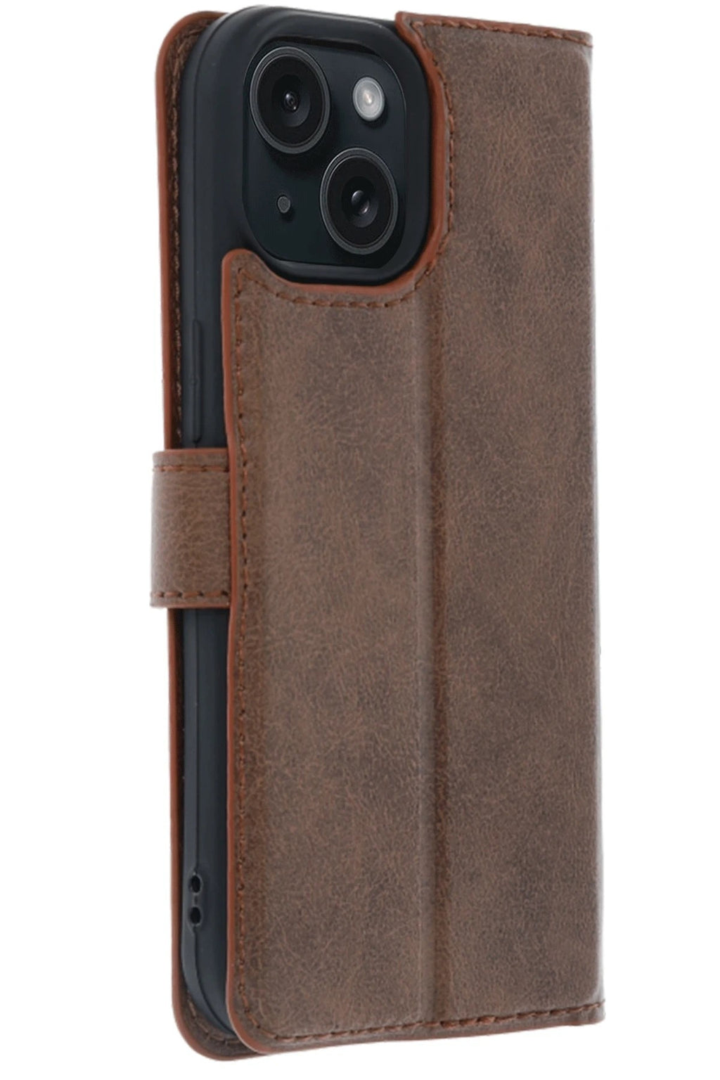 Mey İthalat® iPhone 15 Trend S Plus Kapaklı Kılıf - Taba