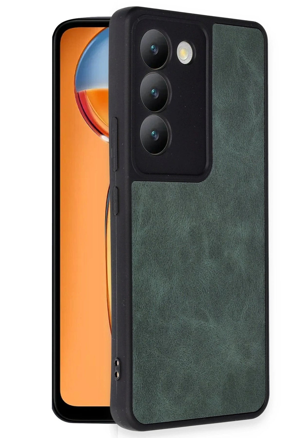 Mey İthalat® Vivo V30 Lite 4G Kılıf Aras Deri Kapak - Koyu Yeşil