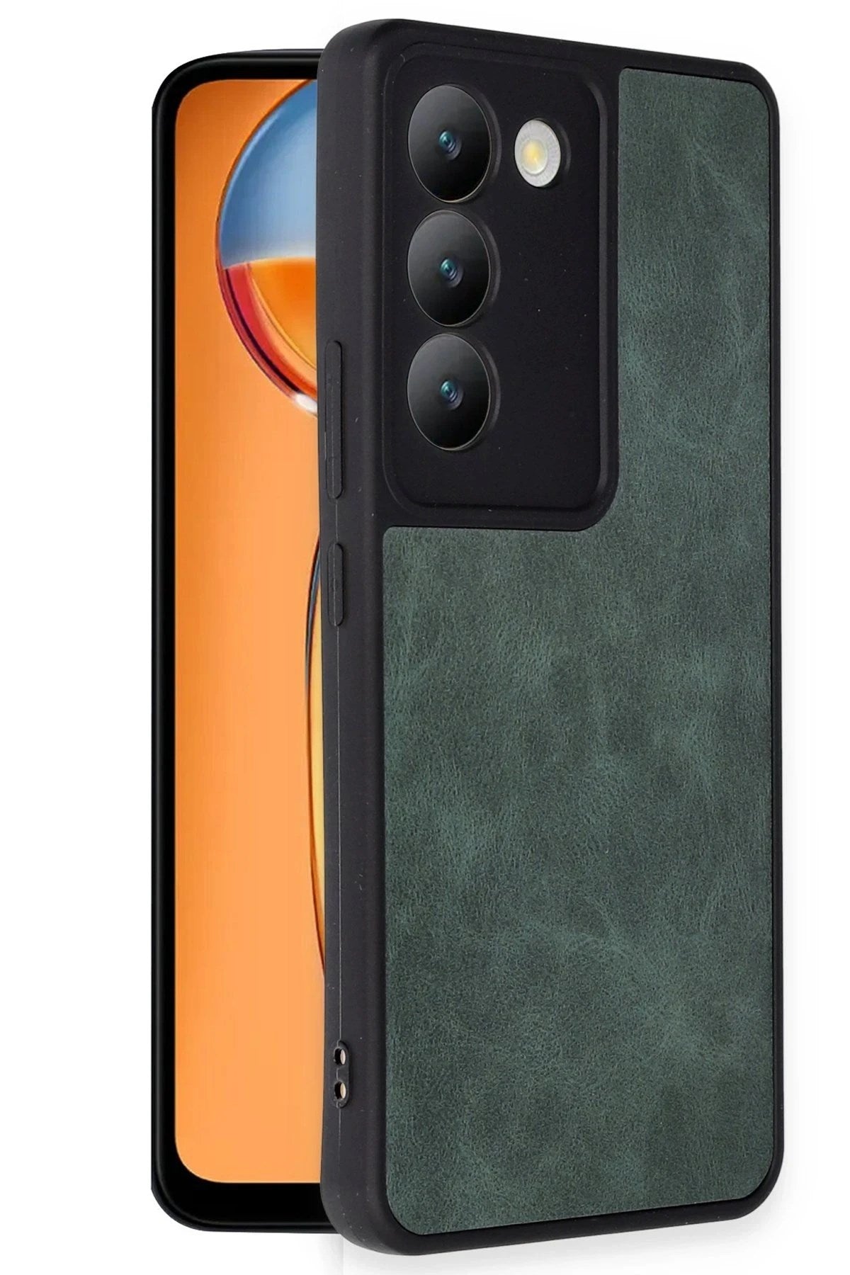Mey İthalat® Vivo V30 Lite 4G Kılıf Aras Deri Kapak - Koyu Yeşil