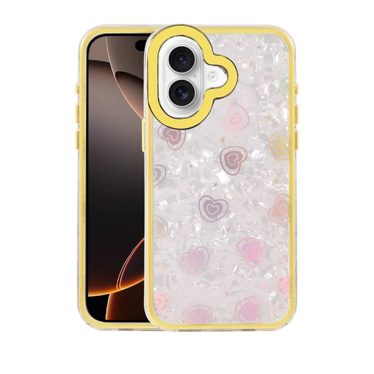 Mey İthalat® iPhone 16 Lumi Desenli Kapak - Sarı